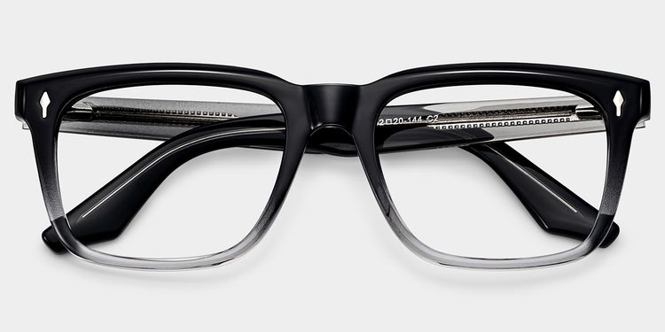 Fletcher Rectangle Black Glasses