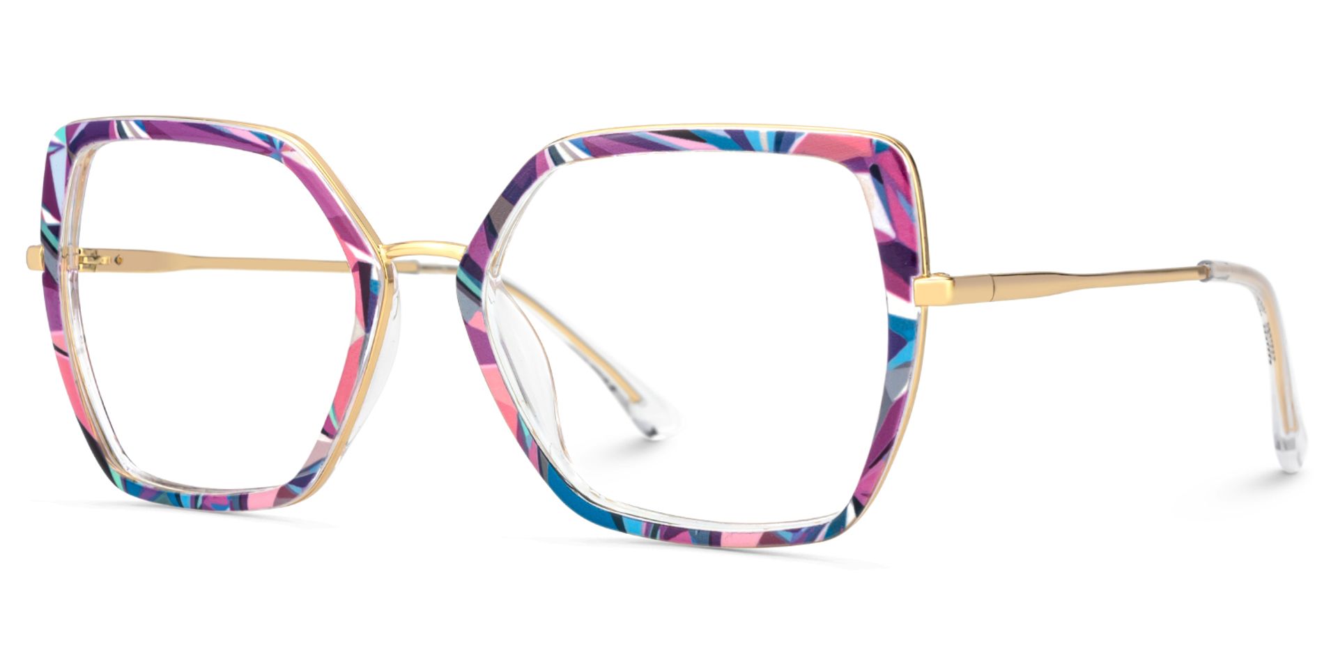 Hexagon Frame Specs With Purple Floral3