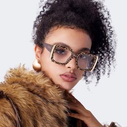 Jesse Rectangle Leopard Glasses5