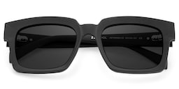 Amadeo Rectangle Black Sunglasses1