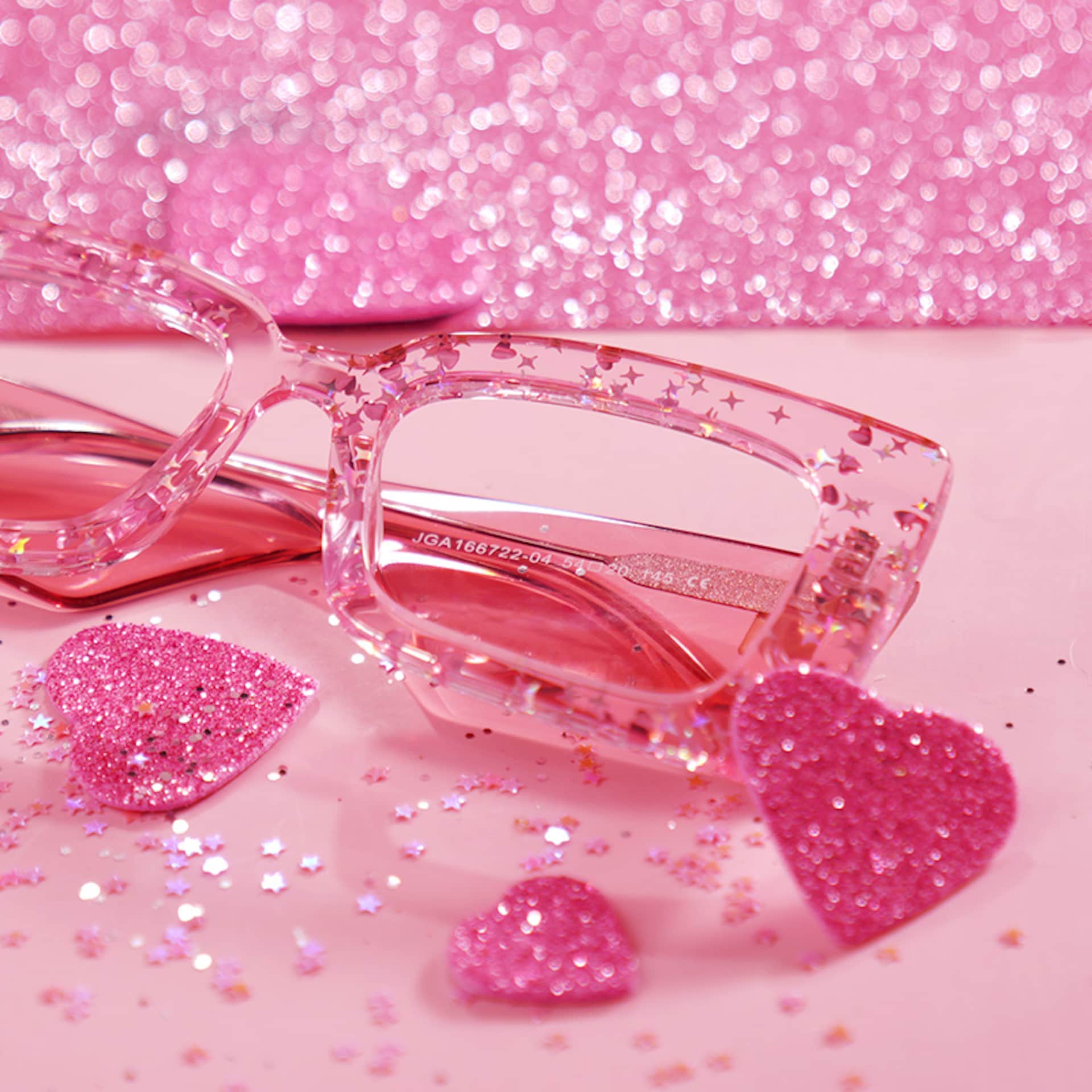 Mitia Sparkly Pink Glitter Frames Glasses for Women5
