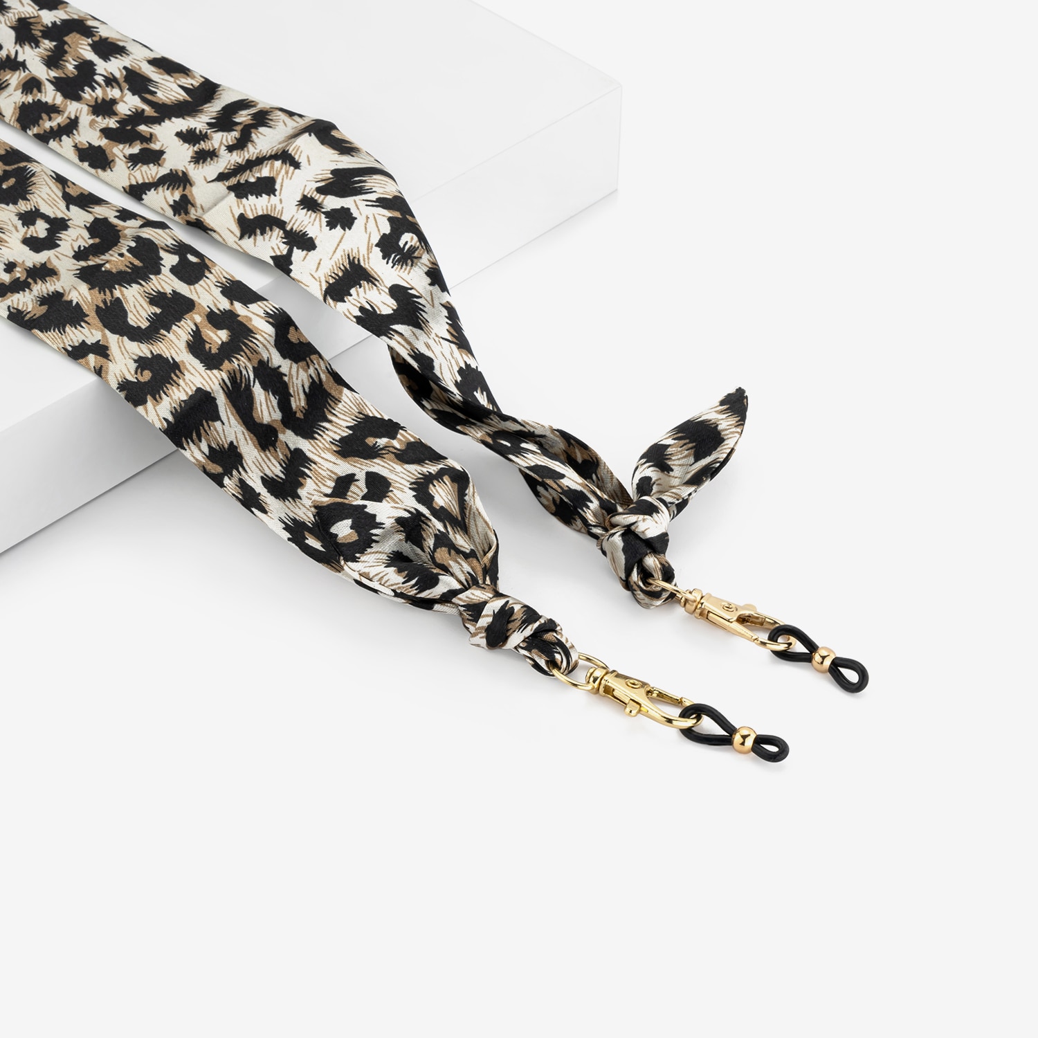 Vintage Trendy White Leopard Scarf Glasses Chain