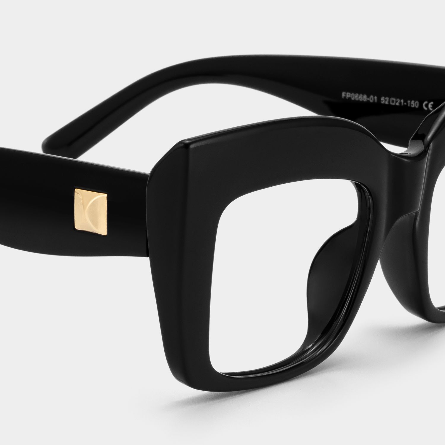 Alberta Cat Eye Black Oversized Thick Frame Glasses