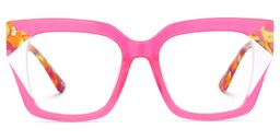 Clody Square Neon Pink Glasses0