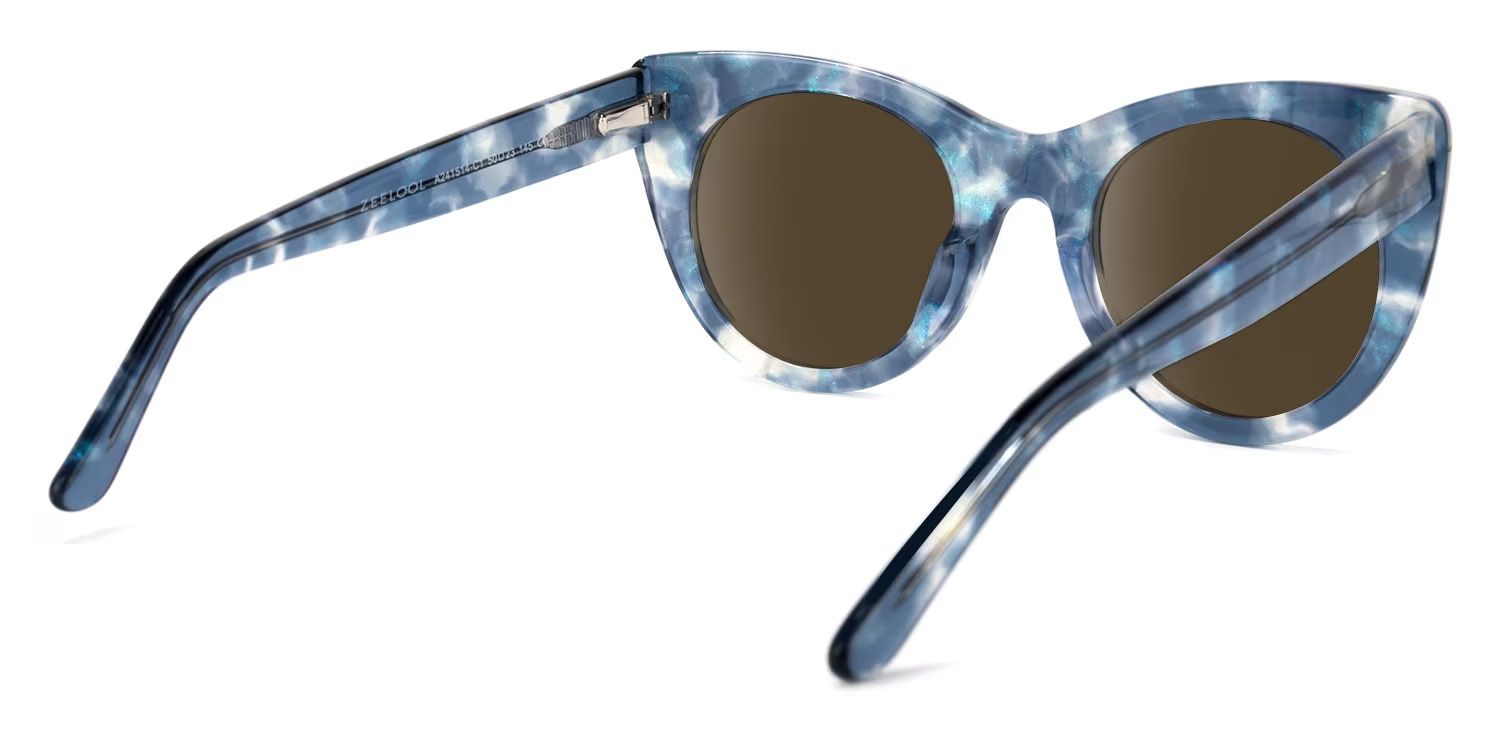 Starry Cat Eye Blue Frame Sunglasses Online Sale | ZEELOOL3
