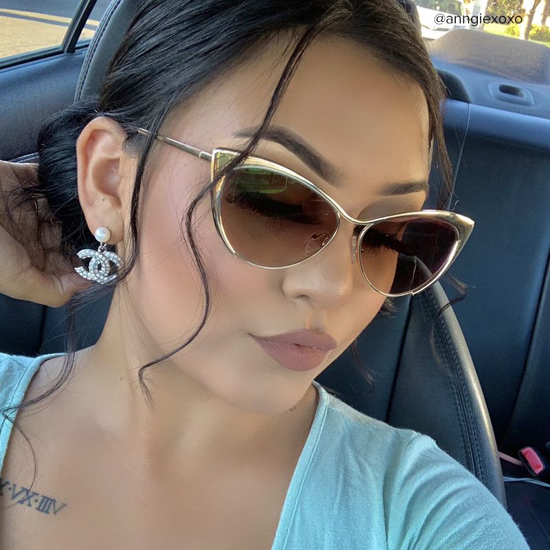 Ellen Cateye Gold Sunglasses | Zeelool Glasses5