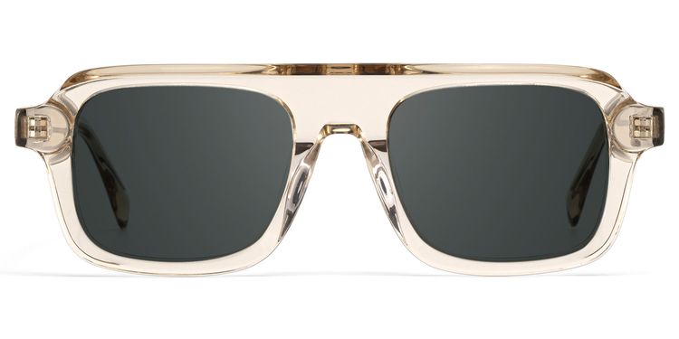 Nomad Rectangle Beige Polarized Sunglasses