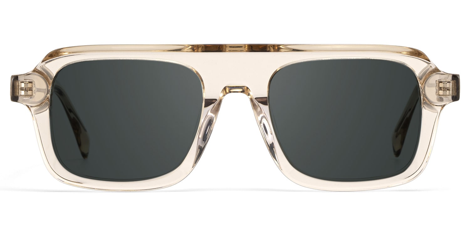 Nomad Rectangle Champagne Polarized Sunglasses