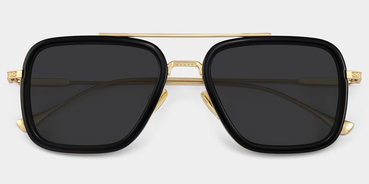 Gifford Aviator Black-Gold Sunglasses
