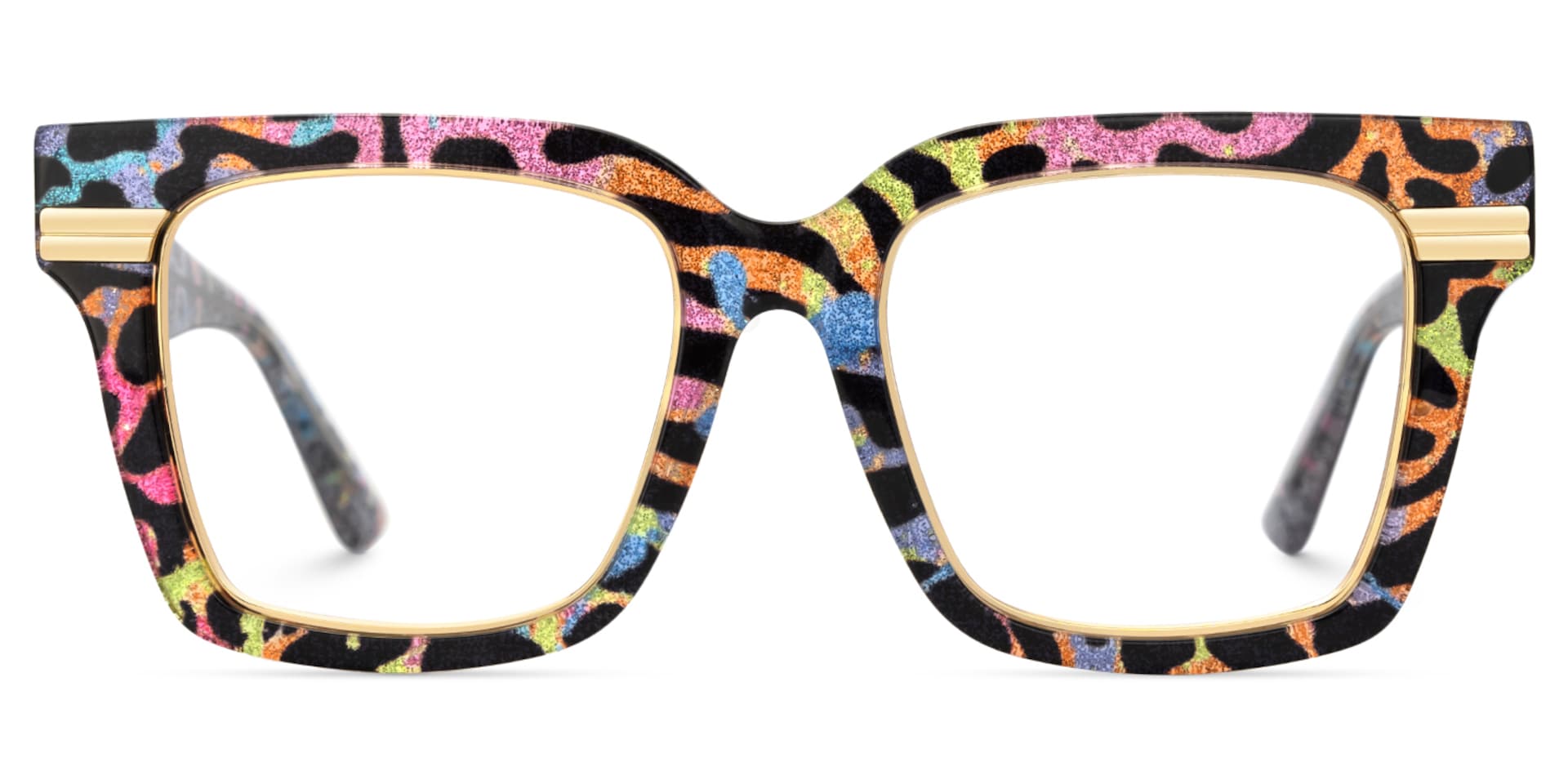 Taylor Square Havana Leopard Print Glasses for Females0