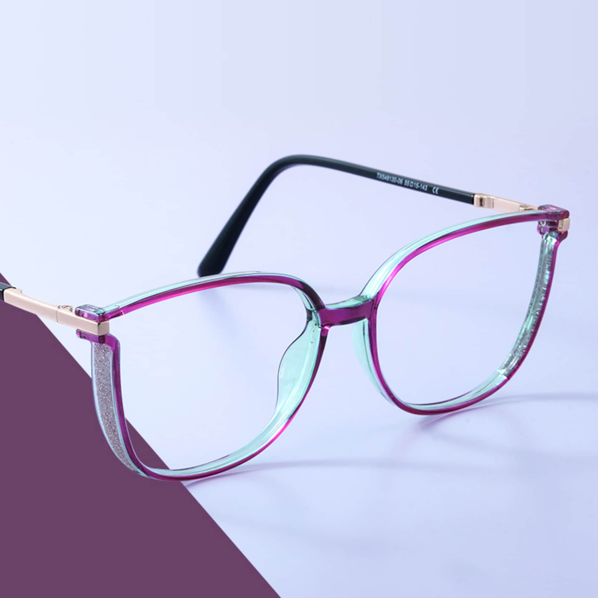 Rodz Square Purple Frame Glasses | Zeelool0