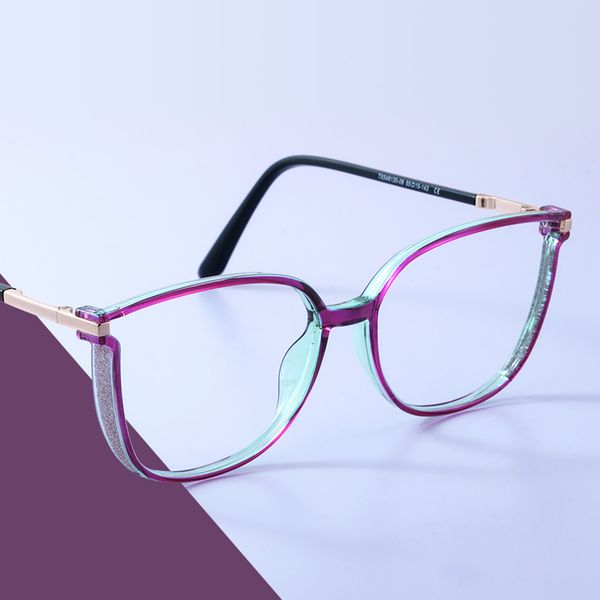 Rodz Square Purple Frame Glasses | Zeelool display picture 1