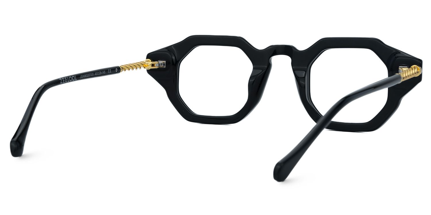 Buy Black Hexagon Shape Glasses Frames Online | Zeelool3