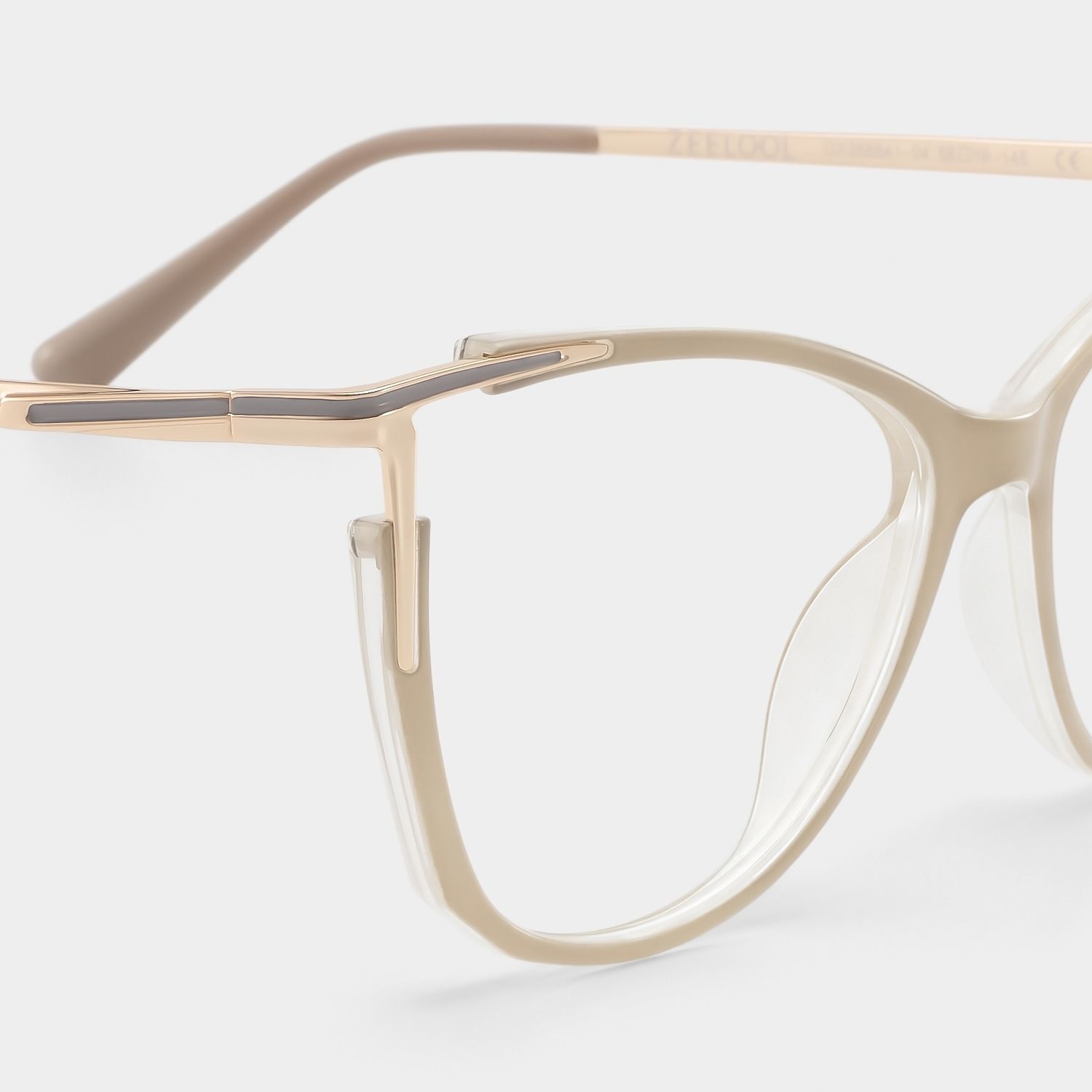 Yomary Cat-Eye Khaki Frame Glasses | ZEELOOL