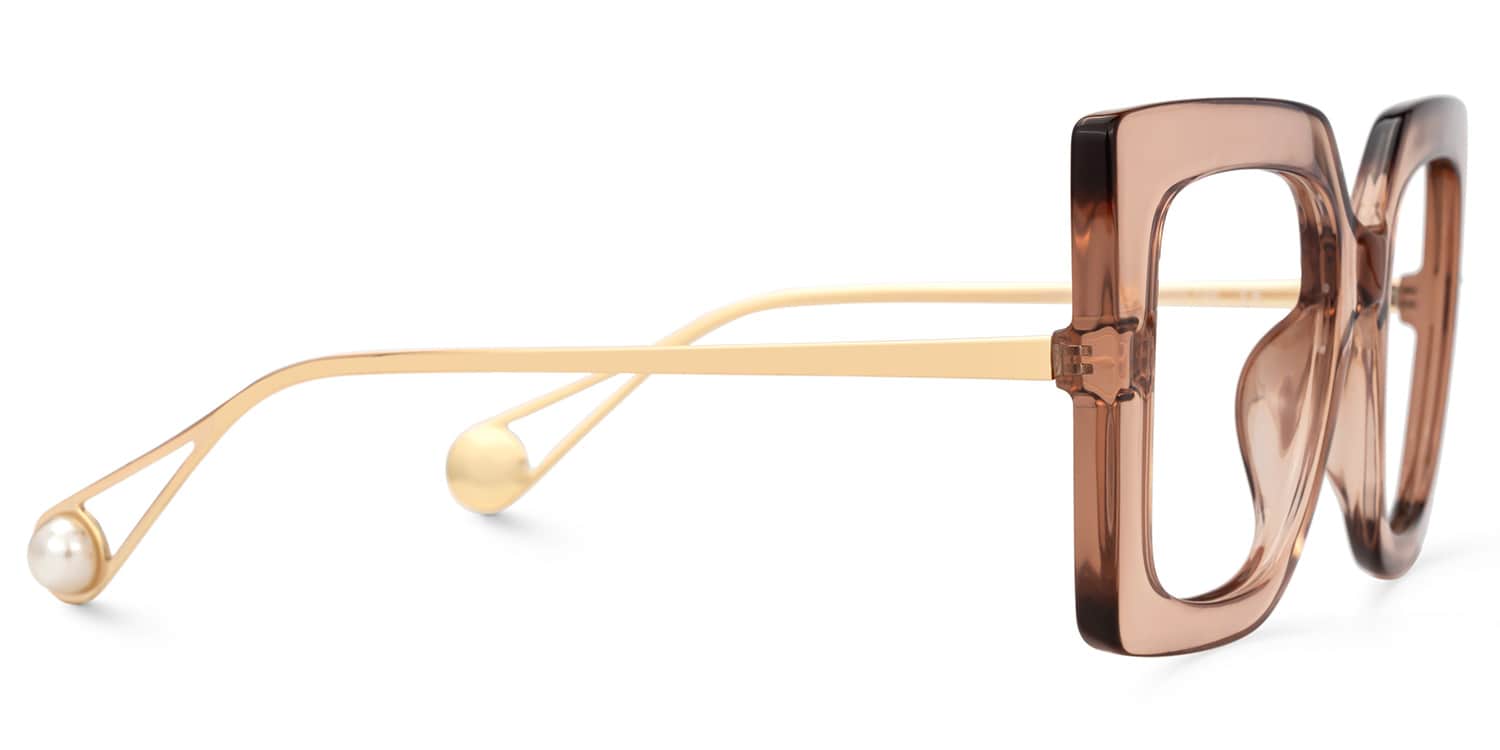 Qatar Square Champagne Eyeglasses and Thick Frames2