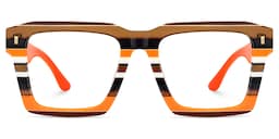 Kenish Square Orange Brown Glasses1