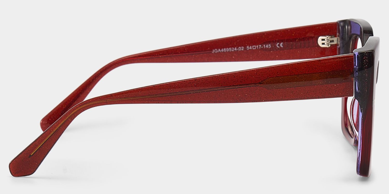 Mavis Square Burgundy Glasses Frames with Glittering Powder| ZEELOOL