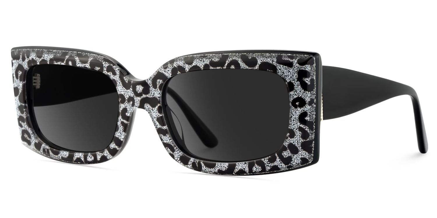 Orduno Rectangle Gray Leopard Sunglasses2