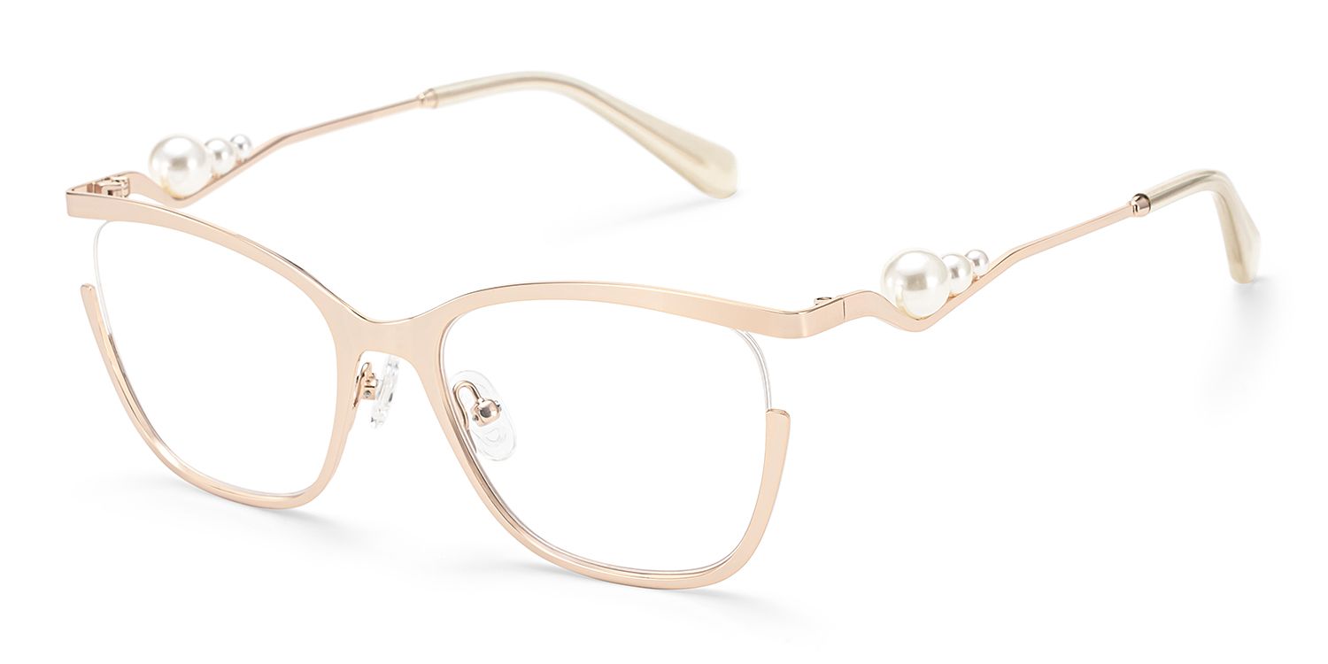 Aria Eyeglasses in Round Gold Frame | Zeelool5