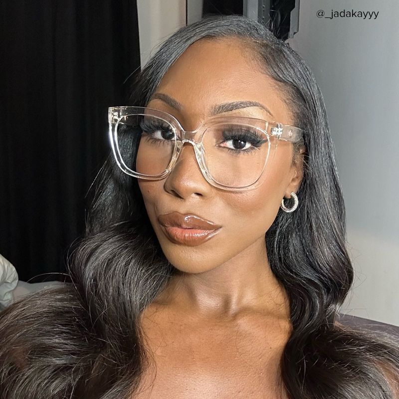 Ebony Square Crystal Frame Glasses | Zeelool Optical6