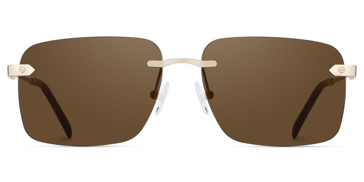 Rey Rectangle Gold Sunglasses