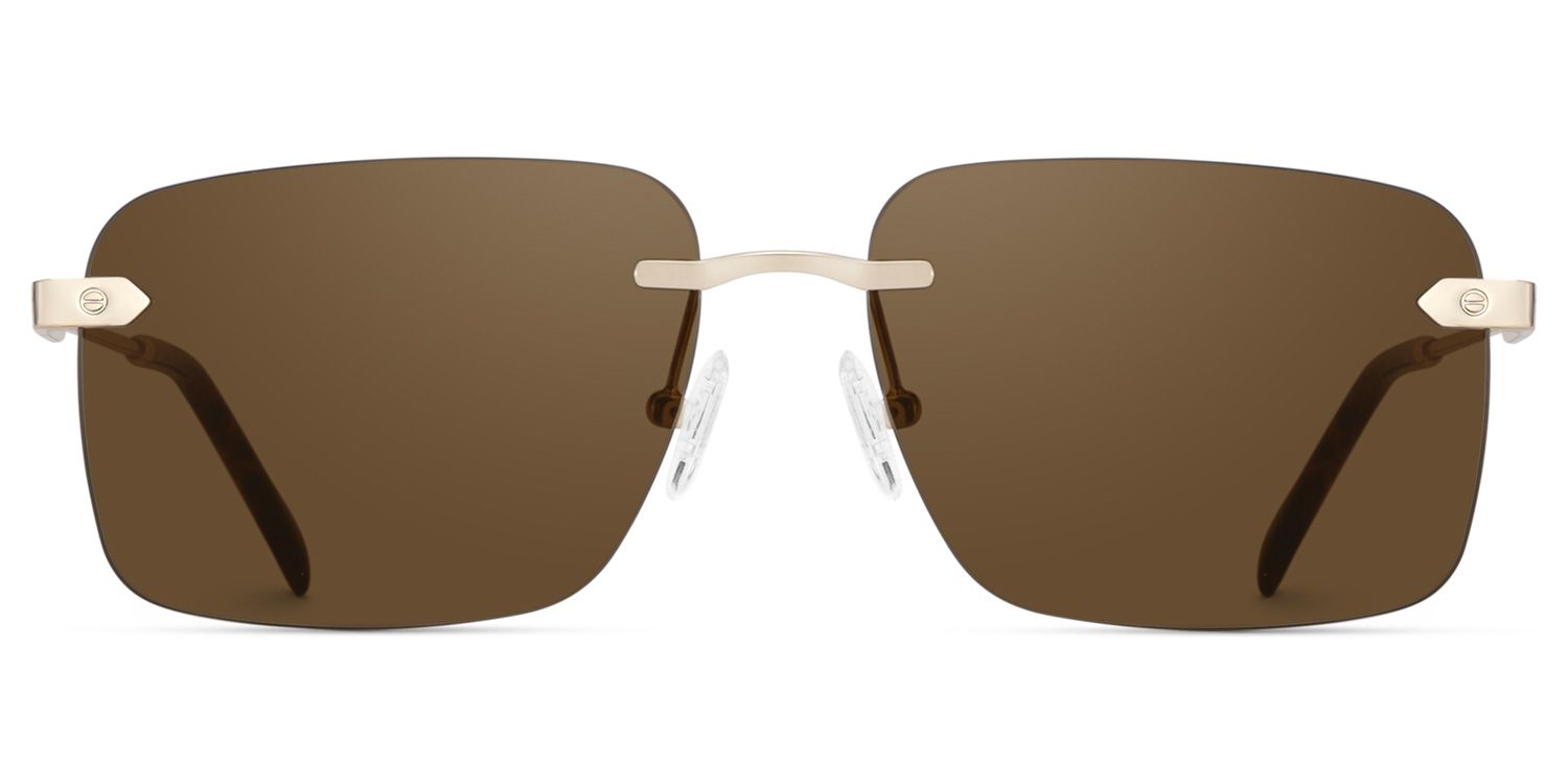 Rey Gold Rectangle Sunglasses Online | Zeelool0