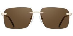 Rey Rectangle Gold Sunglasses0