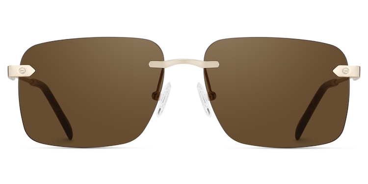 Rey Rectangle Gold Sunglasses