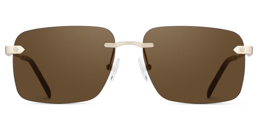 Rey Rectangle Gold Sunglasses
