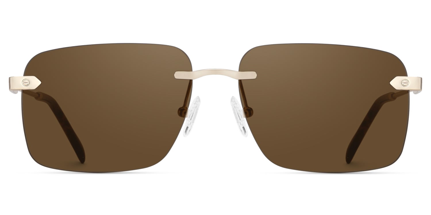 Rey Rectangle Gold Sunglasses