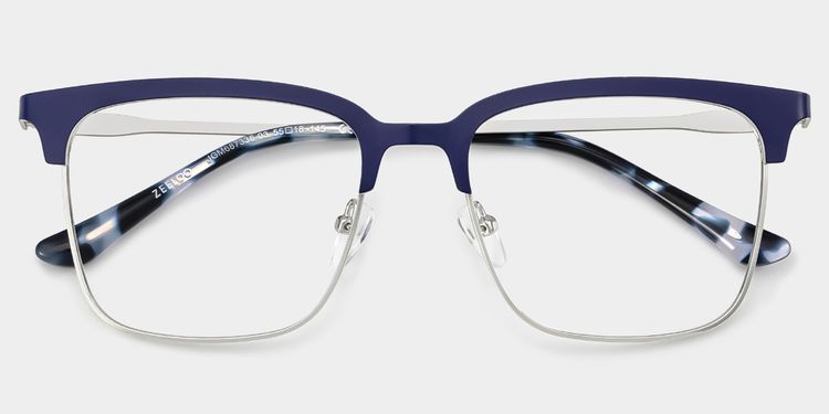 Cleo Browline Blue Silver Glasses