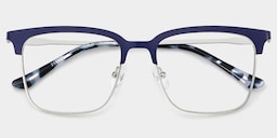 Cleo Browline Blue Silver Glasses2