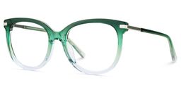 Mailyn Round Green Clear Glasses3