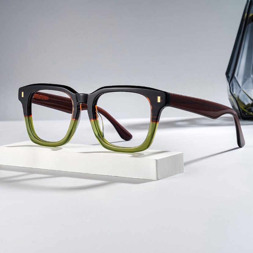 Marleni Square Brown Green Glasses