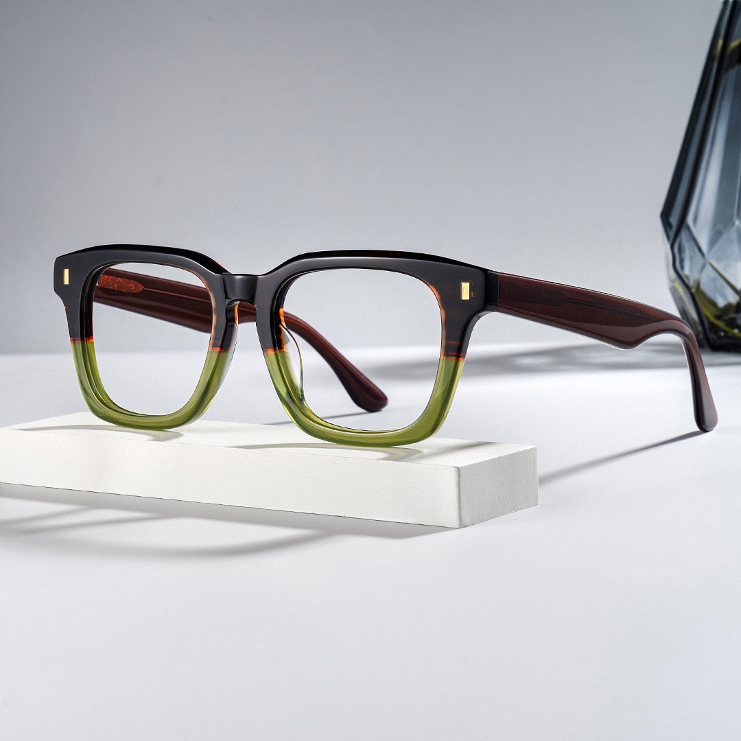 Marleni Square Brown Green Glasses