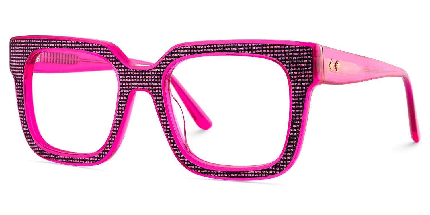 Square Rose Red Acetate Spectacle Frames3