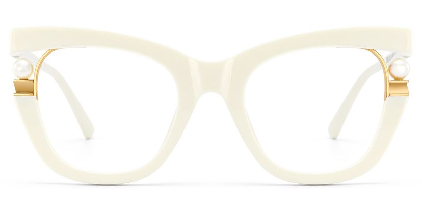Pearl Cateye White Glasses