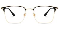 Dawson Browline Black Gold Glasses1