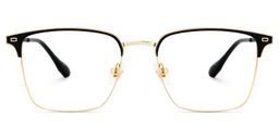 Dawson Browline Black Gold Glasses1