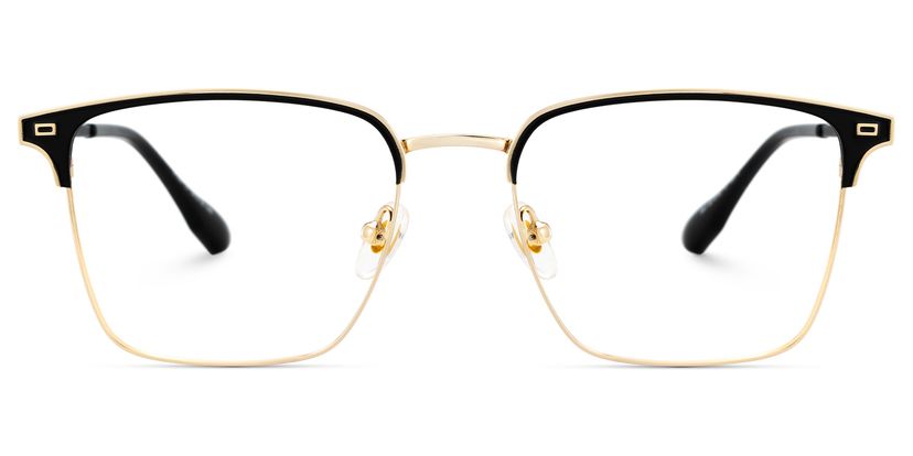 Dawson Browline Black Gold Glasses