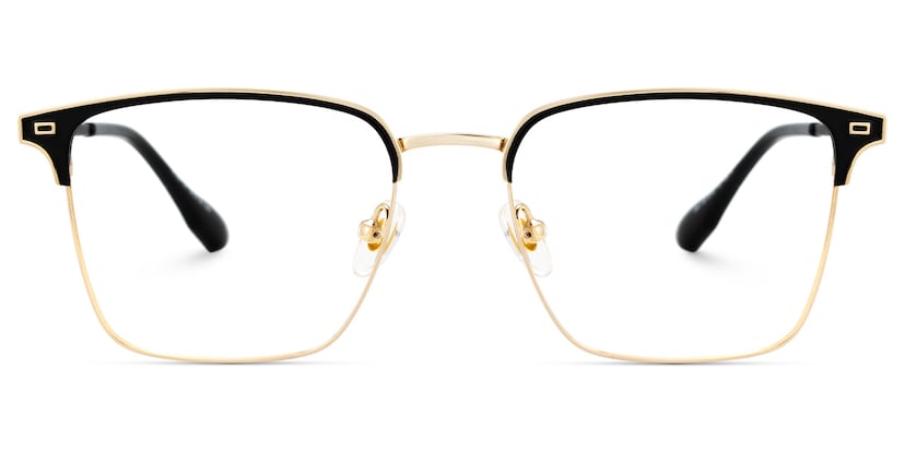 Dawson Browline Black Gold Glasses