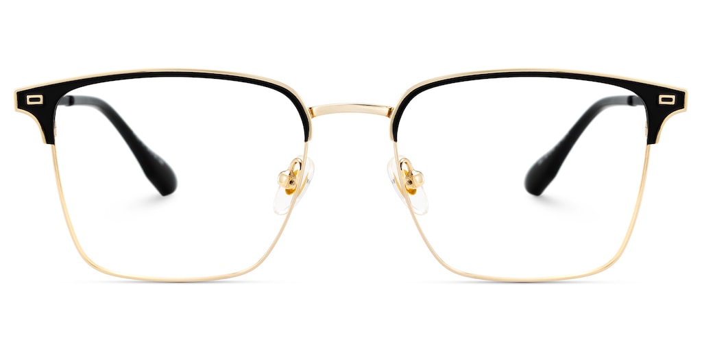 Dawson Browline Black Gold Glasses