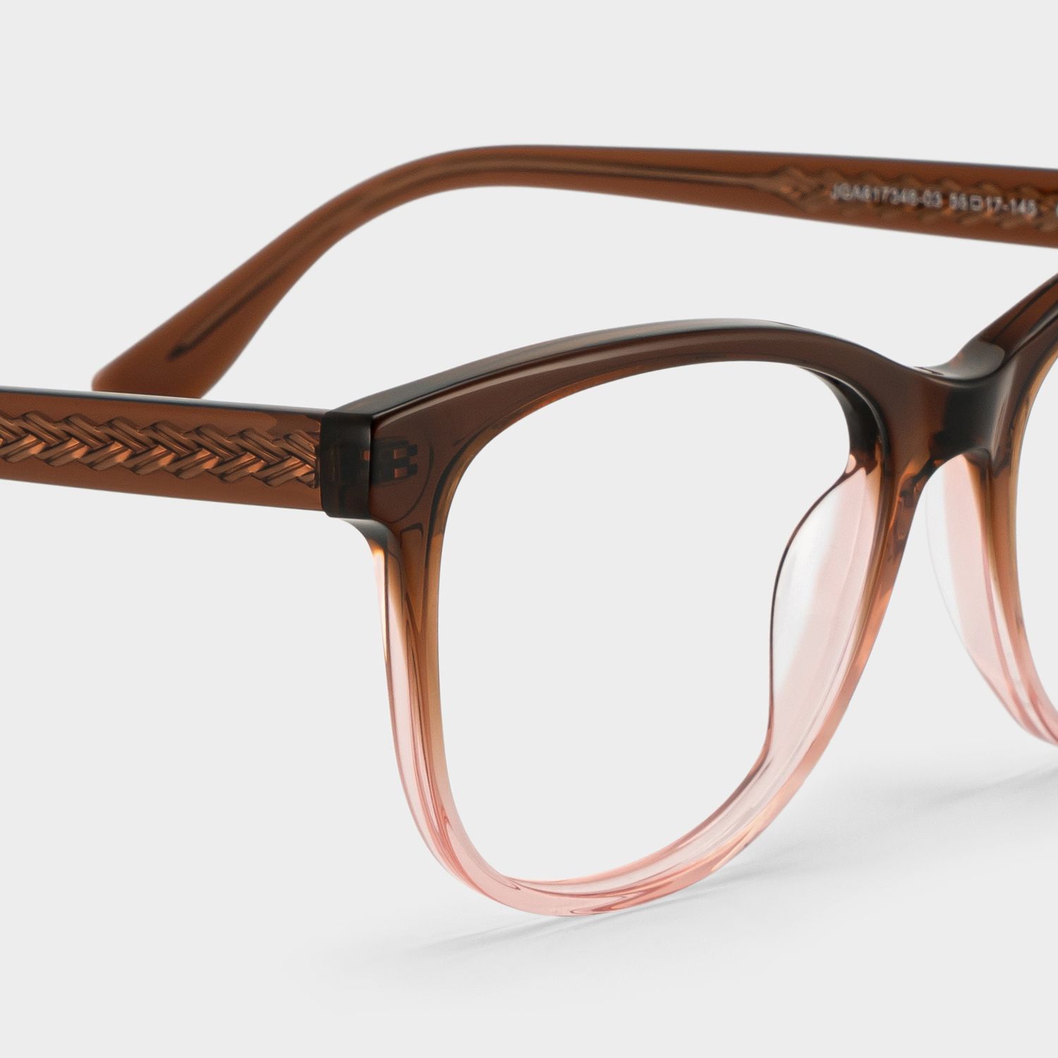Julia Brown Gradient Rectangle Two-tone Frame Glsses | ZEELOOL4