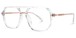 Lizbeth Aviator Clear Glasses1