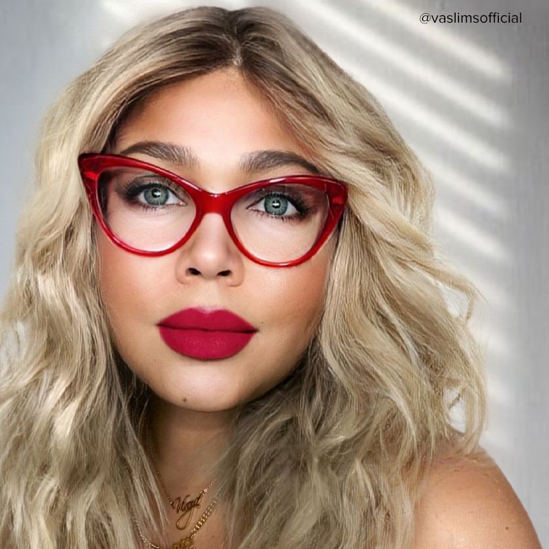 Cat Eye Red Glasses | Zeelool Glasses5