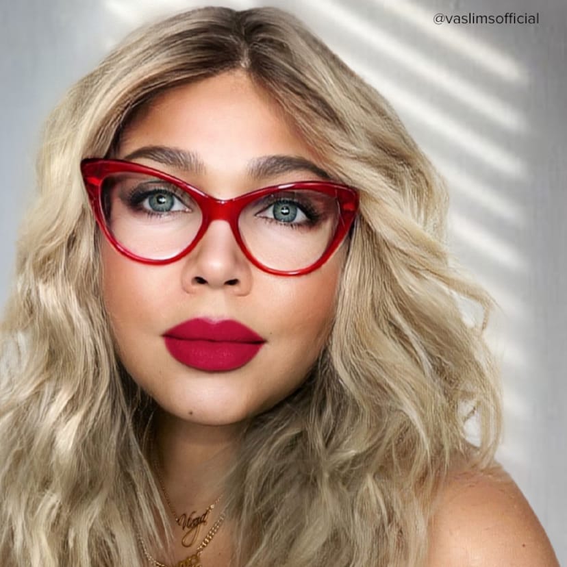 Charis Cat Eye Red Glasses