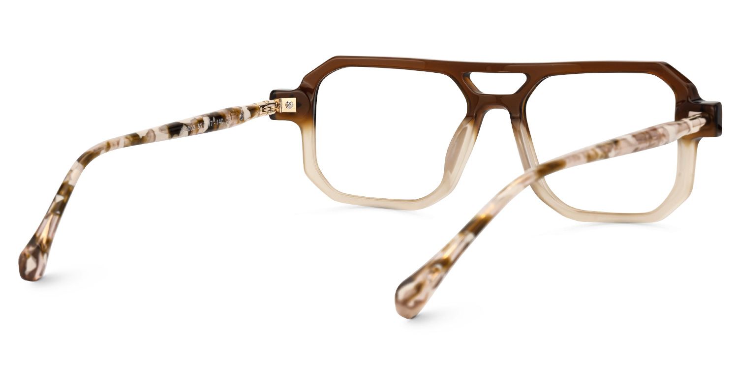 Brown Brackett Aviator Frame Eyeglasses | Zeelool3