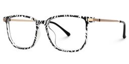 Fezell Black-White Rectangle Glasses1