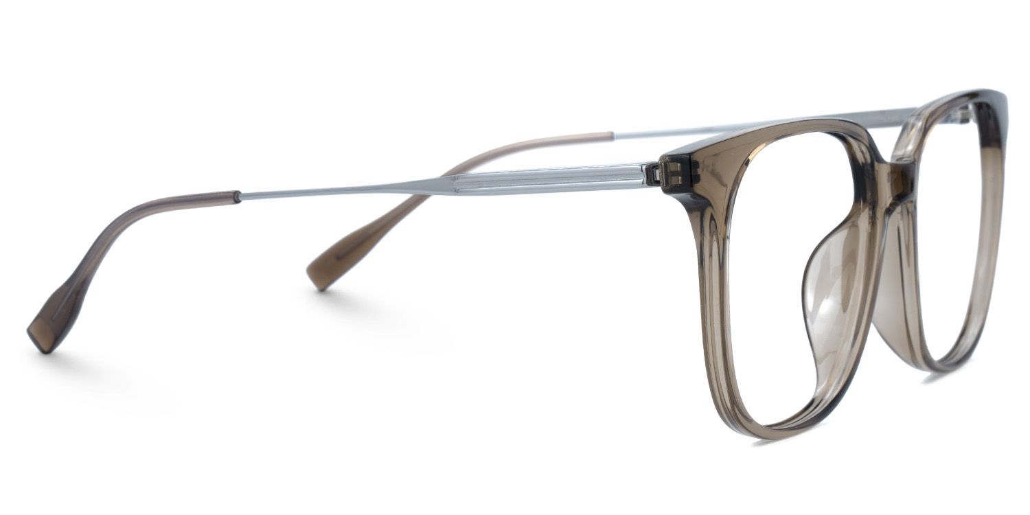 Ameedah Brown Square Thin Glasses | Zeelool3