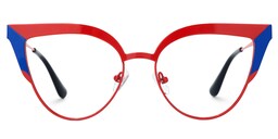 Wendi Cateye Red-Blue Glasses0
